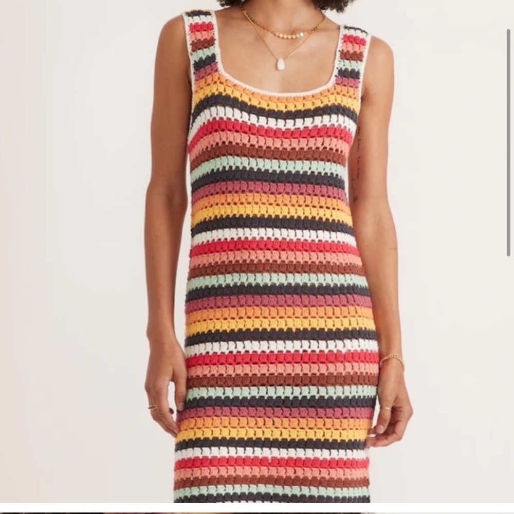 Marine Layer Fiona Crochet Dress in Multi Stripe - Picture 4 of 4